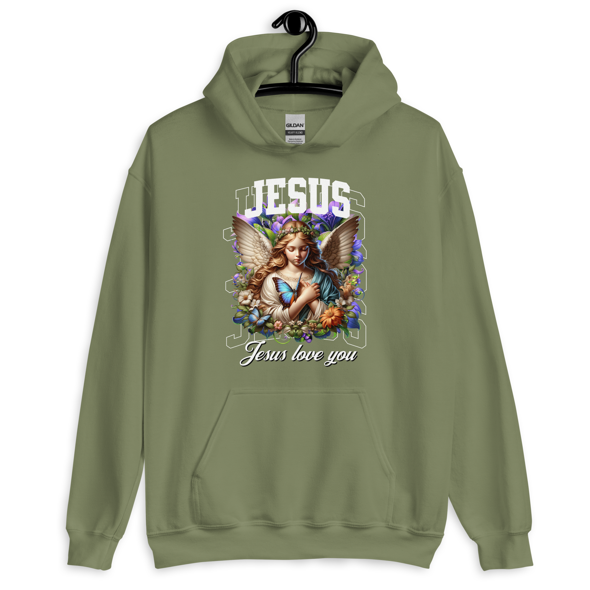 Unisex-Kapuzenpullover Jesus love you – Bild 5
