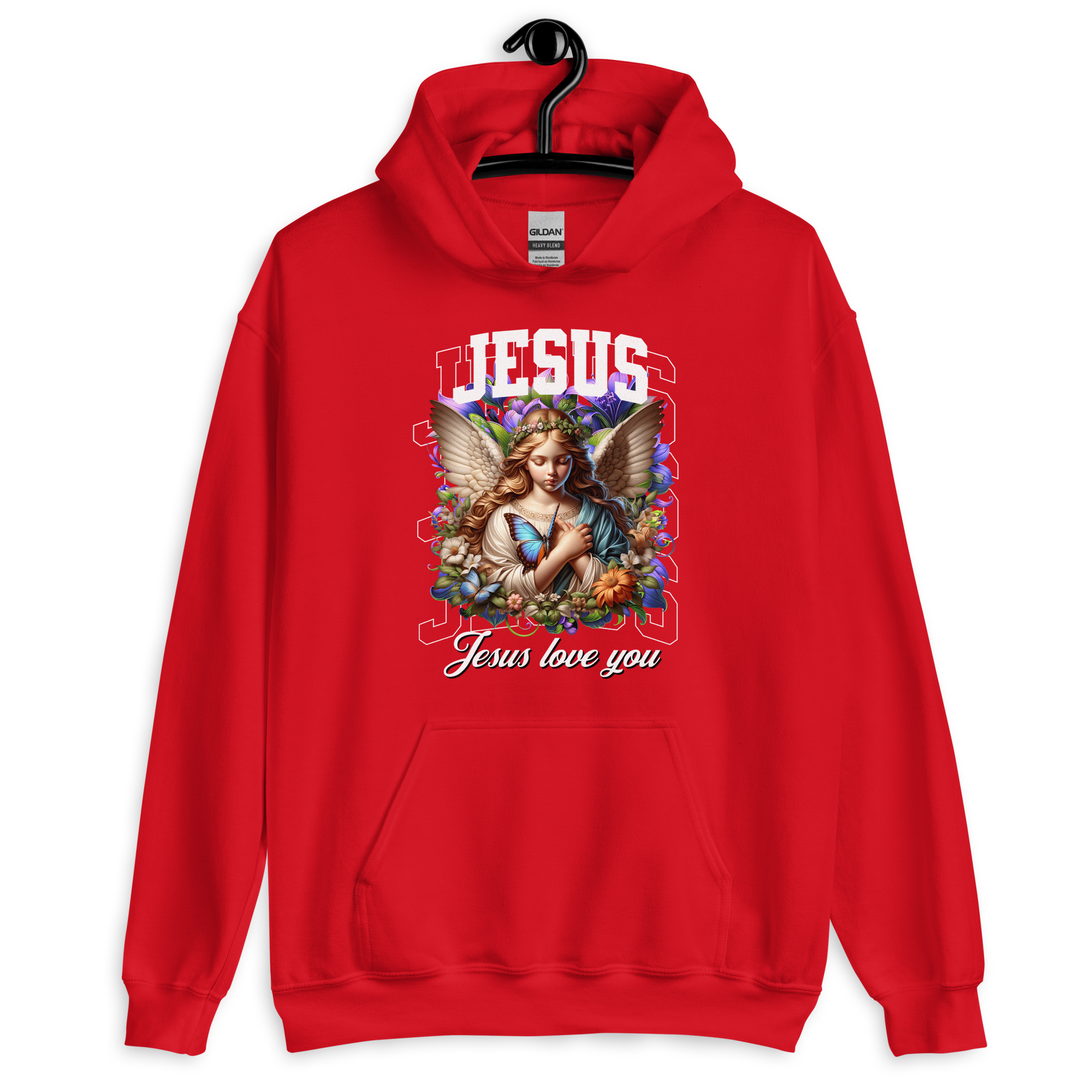 Unisex-Kapuzenpullover Jesus love you – Bild 3